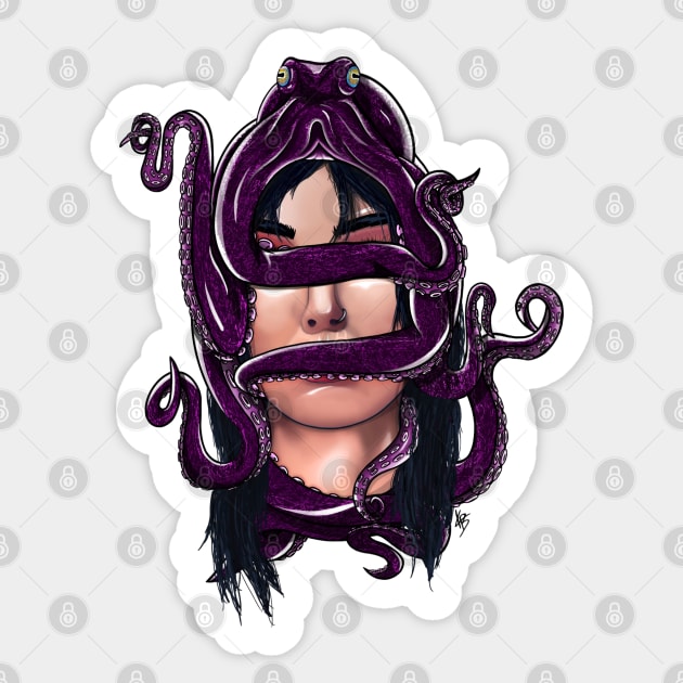 See no evil ocotopus Sticker by KayyArkham